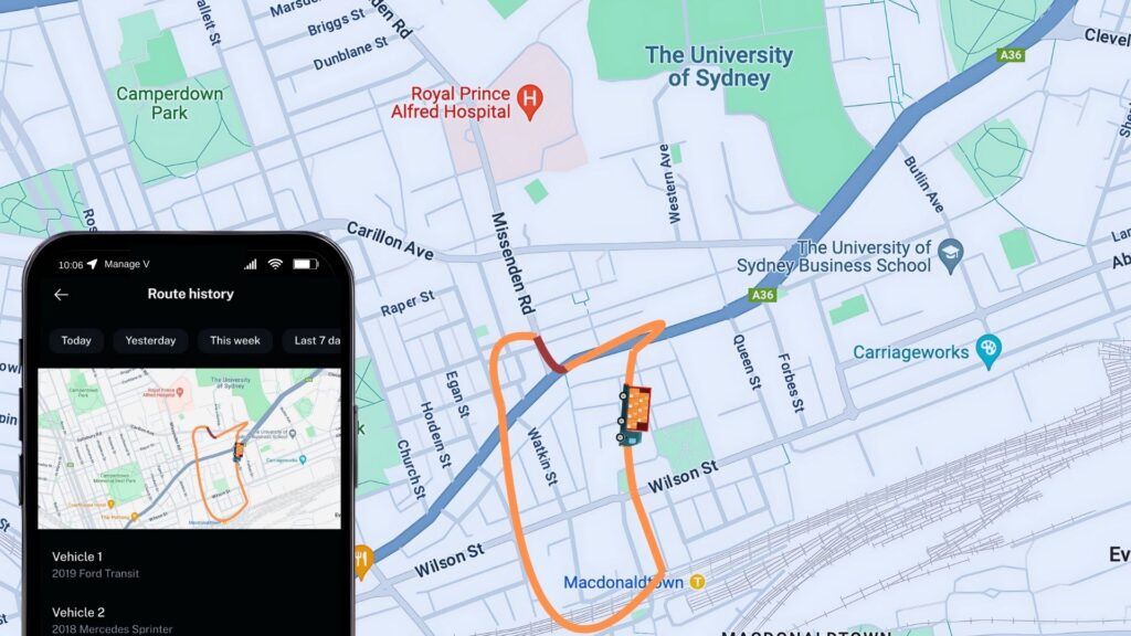 location and route history