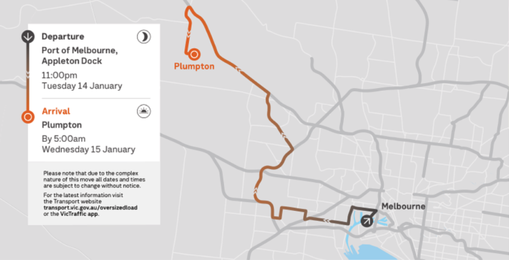 Plan Ahead of the Very Large Transport Operation on the Move